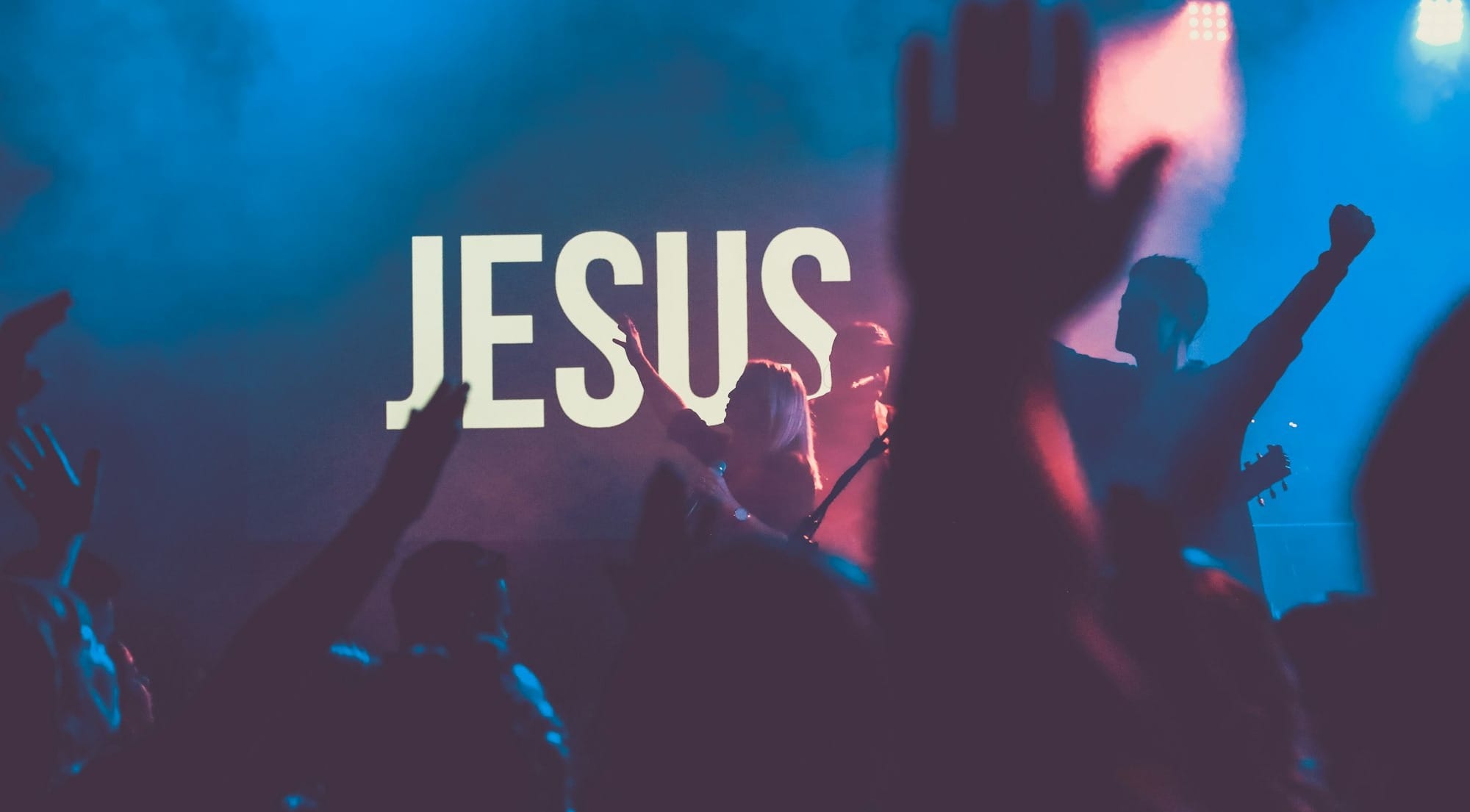 religious concert performed by a band on stage